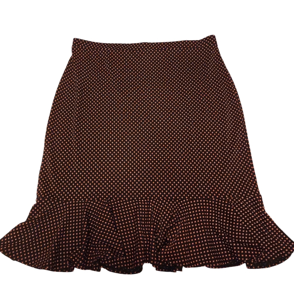 Michael Kors Geometric Patrern Flounce Skirt 12  NWT